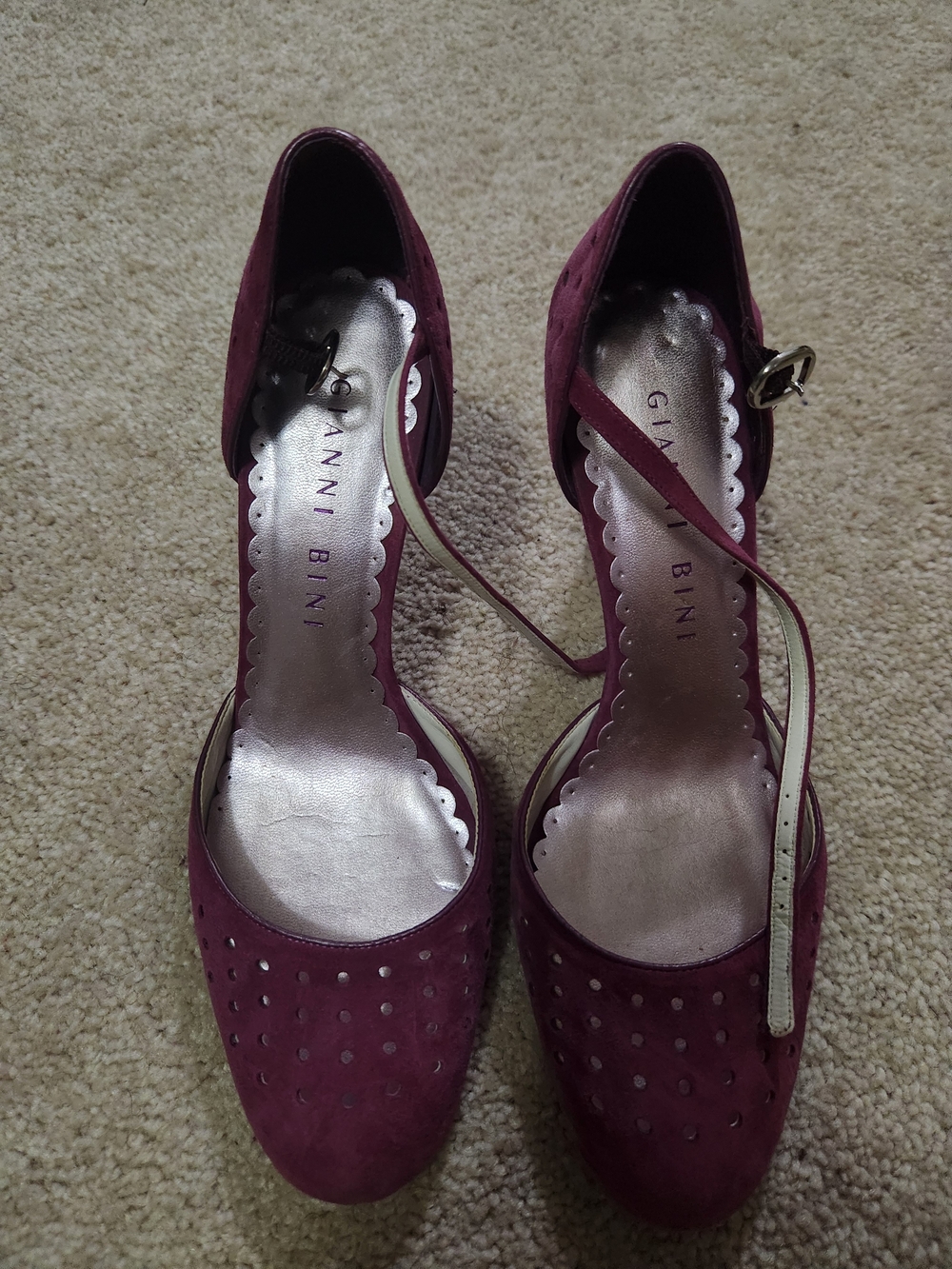 Gianni Bini Women's Plum Suede Ankle-Strap Heels
